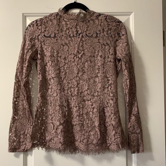 Lace Peplum Top - Picture 1 of 4